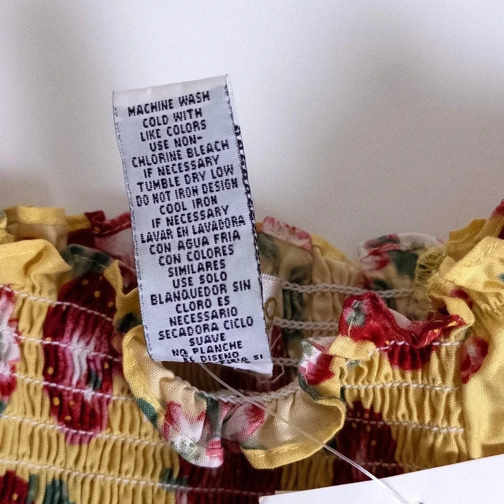 Vintage Y2K NWT Beluga Apple Smocked Top Yellow Red Fruit Print Baby‎ 24m
